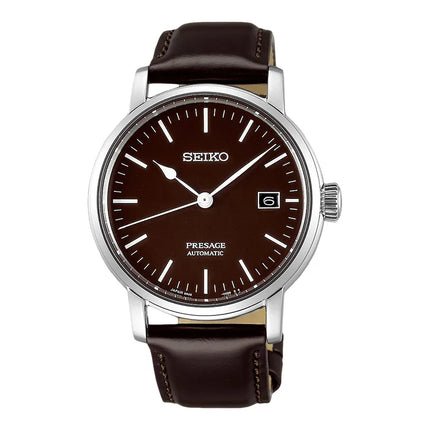 Seiko Presage SPB115J1 Craftsmanship Riki Watanabe Brown Enamel Dial Brown Leather Strap