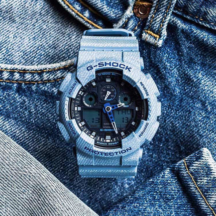 Casio G-Shock GA-100DE-2ADR Special Color Models Blue Denim Resin Strap