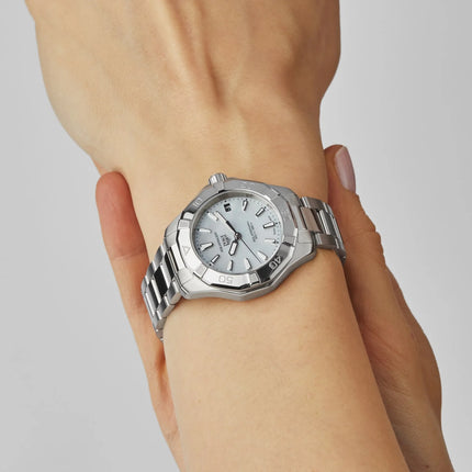 TAG Heuer Aquaracer WBP1312.BA0005 Professional 200 Solargraph White MOP Dial Steel Strap