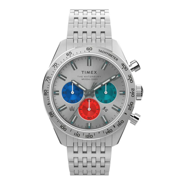 Timex Waterbury TW2V42400 Chronograph Dual Tone Dial Stainless Steel Strap