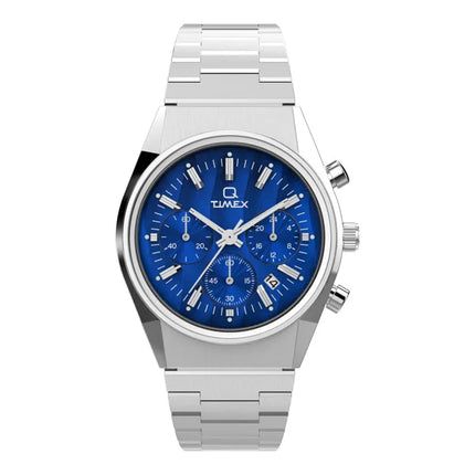 Timex Q TW2W33700 Falcon Eye Chronograph Blue Dial Stainless Steel Strap