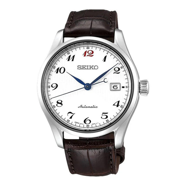 Seiko Presage SPB039J1 Automatic White Dial Brown Leather Strap