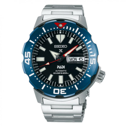 Seiko Prospex SRPE27K1 Monster PADI Black Dial Stainless Steel Strap Special Edition
