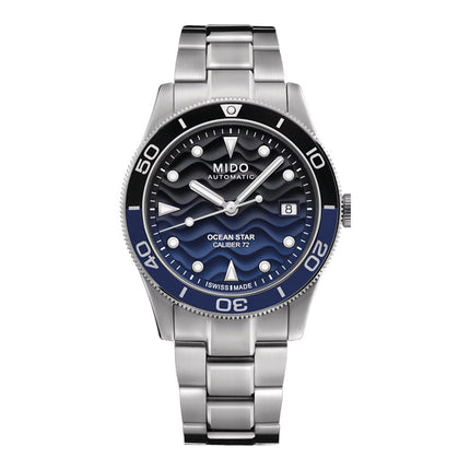 Mido Ocean Star 39 M026.907.11.041.00 80th Anniversary Blue Pattern Dial St. Steel Strap