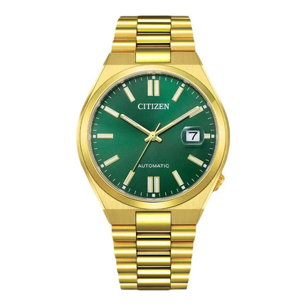 Citizen Mechanical NJ0152-51X Tsuyosa Automatic Men Green Dial Gold Stainless Steel Strap