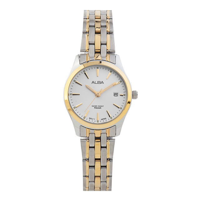 Alba AH7BN2X1 Ladies Silver Dial Dual Tone Stainless Steel Strap