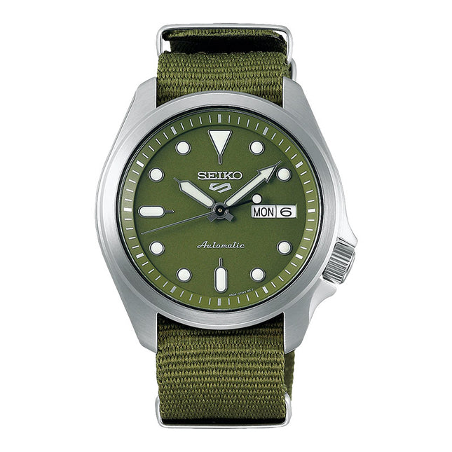 Seiko 5 Sports SRPE65K1 Automatic Green Olive Dial Green Olive Nylon Strap