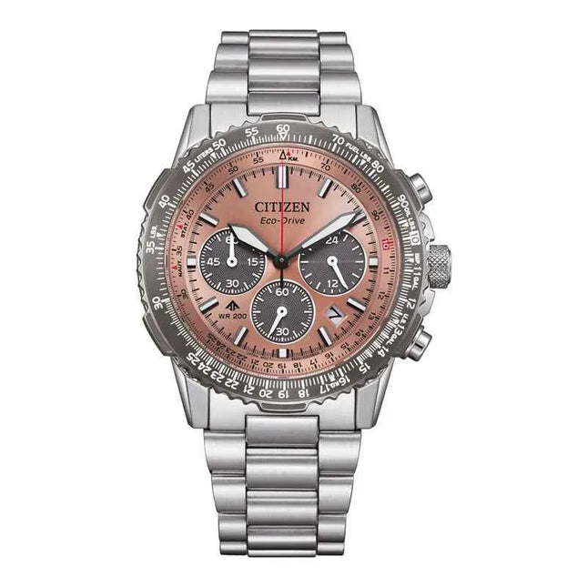 Citizen Promaster Sky Navihawk CA4664-60X Eco Drive Chronograph Brown Dial Stainless Steel Strap