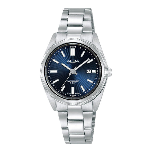 Alba Prestige AH7CL1X1 Ladies Blue Patterned Dial Stainless Steel Strap