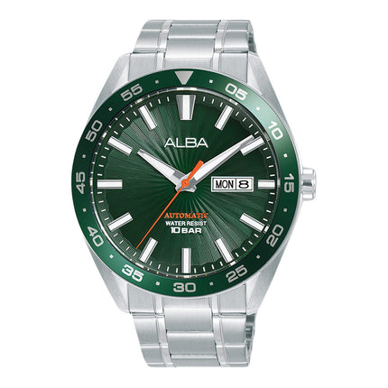 Alba Mechanical A3B007X1 Automatic Men Green Patterned Dial Stainless Steel Strap