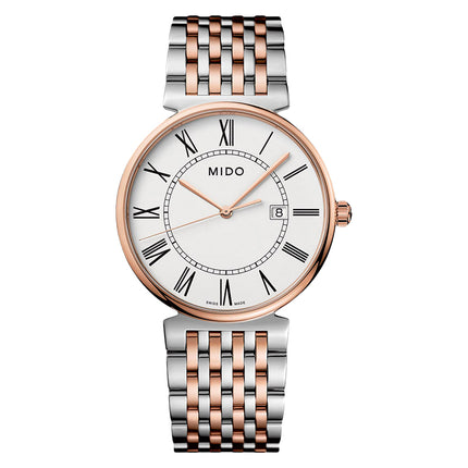 Mido M033.410.22.013.00 Dorada Men White Dial Dual Tone Stainless Steel Strap
