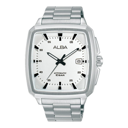Alba Mechanical AU4045X1 Automatic Men White Dial Stainless Steel Strap