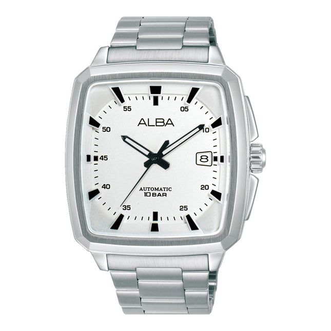 Alba Mechanical AU4045X1 Automatic Men White Dial Stainless Steel Strap