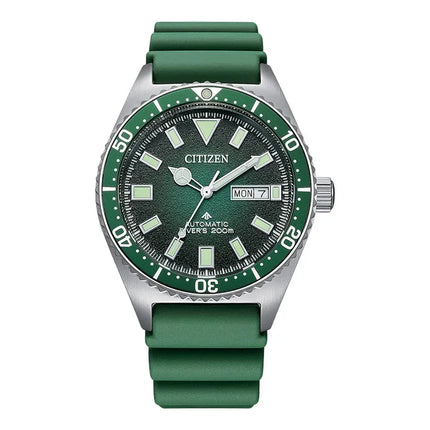 Citizen Promaster NY0121-09X Marine Automatic Diver Green Dial Green Polyurethane Strap