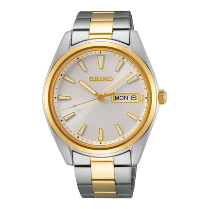 Seiko Classic SUR446P1 Men Silver Dial Dual Tone Stainless Steel Strap