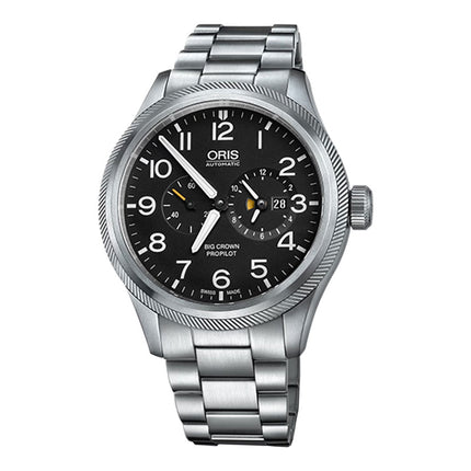 Oris ProPilot 01-690-7735-4164-07-8-22-19-1 Big Crown Worldtimer Black Dial Stainless Steel Strap 