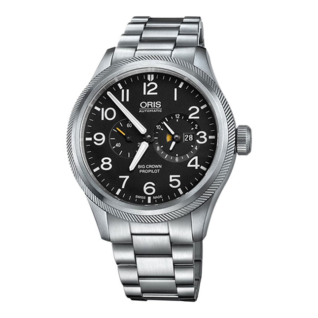 Oris ProPilot 01-690-7735-4164-07-8-22-19-1 Big Crown Worldtimer Black Dial Stainless Steel Strap 