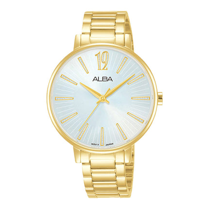 Alba Fashion AH8752X1 Ladies Silver Dial Gold Stainless Steel Strap