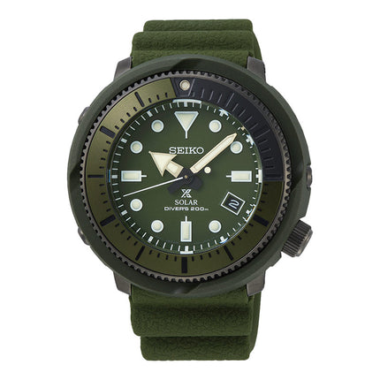 Seiko Prospex SNE561P1 Solar Divers 200M Green Dial Green Rubber Strap