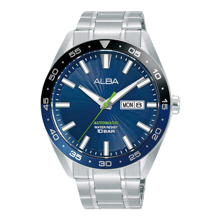Alba Mechanical A3B003X1 Automatic Men Batman Blue Patterned Dial Stainless Steel Strap
