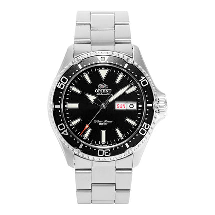 Orient Sports RA-AA0001B Kamasu Automatic Divers Black Dial Stainless Steel Strap