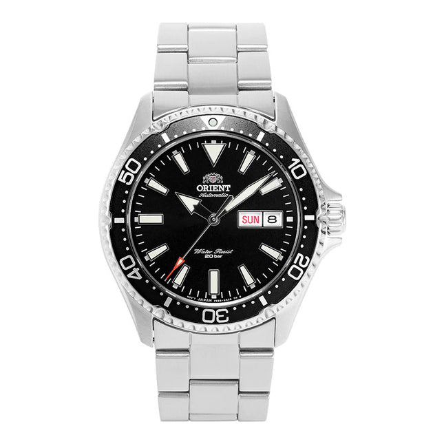 Orient Sports RA-AA0001B Kamasu Automatic Divers Black Dial Stainless Steel Strap
