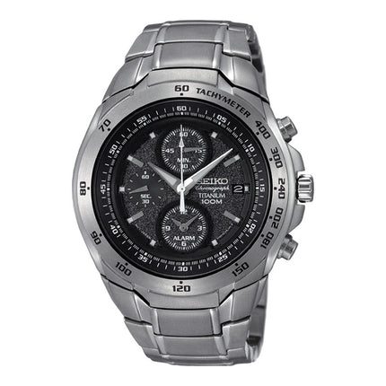 Seiko Chronograph SNAB91P1 Grey Dial Titanium Strap