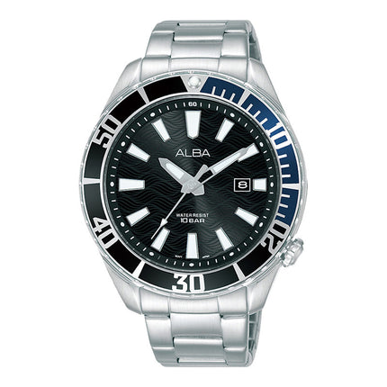Alba Active AG8K33X1 Men Black Dial Stainless Steel Strap