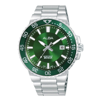 Alba Active AS9S85X1 Men Green Dial Stainless Steel Strap