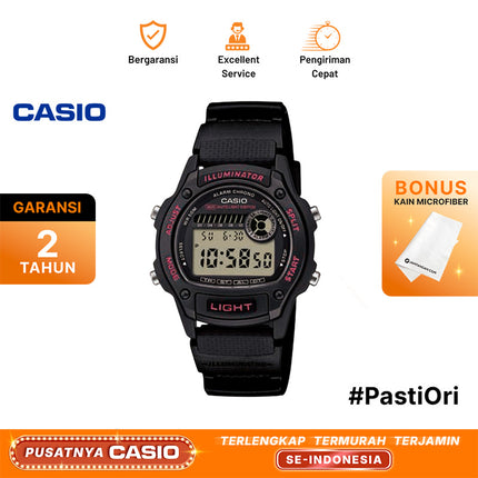 Casio General W-220H-1A2VDFF Digital Dial Black Resin Band