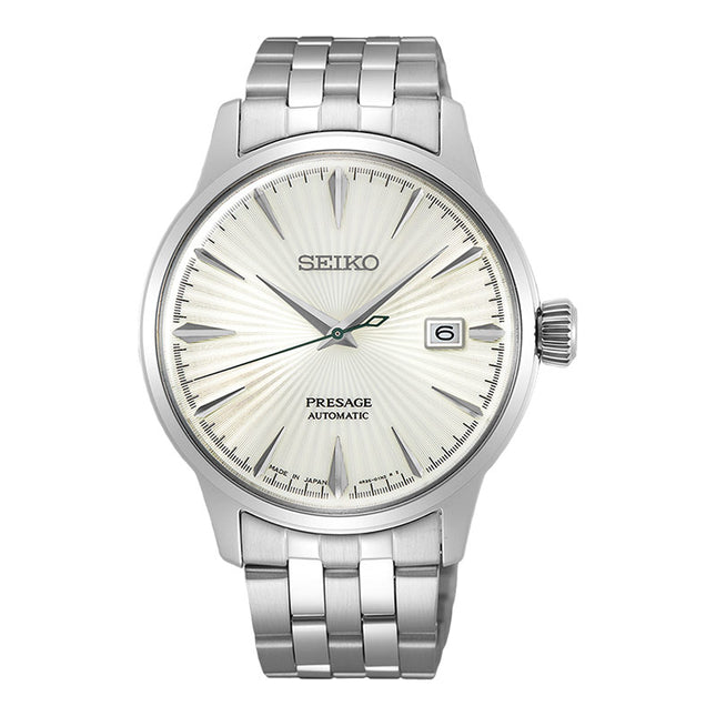 Seiko Presage SRPG23J1 Cocktail Time Martini Automatic Beige Dial Stainless Steel Strap