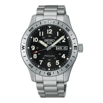 Seiko 5 Sports HDB006K1 Men Automatic Field in Camo Black Dial Stainless Steel Strap