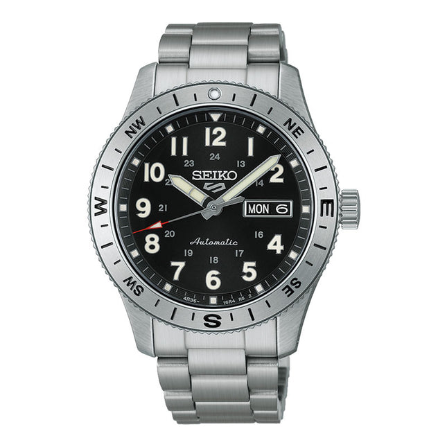 Seiko 5 Sports HDB006K1 Men Automatic Field in Camo Black Dial Stainless Steel Strap
