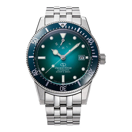 Orient Star RE-AU0602E M42 Mechanical Men Green Gradation Dial Stainless Steel Strap