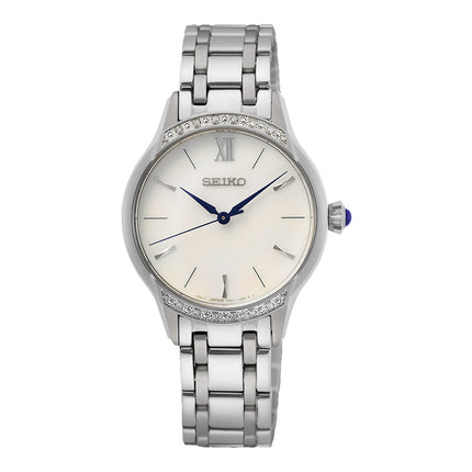 Seiko Ladies SRZ543P1 Discover More White Mother Of Pearl Dial Stainless Steel Strap