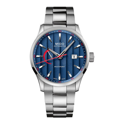 MIDO Multifort M038.424.11.041.00 Power Reserve Blue Dial Stainless Steel Strap
