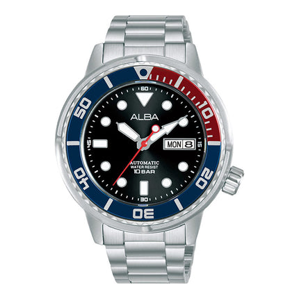 Alba Active AL4247X1 Automatic Men Pepsi Black Dial Stainless Steel Strap