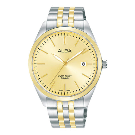 Alba Prestige AS9S10X1 Men Light Champagne Dial Dual Tone Stainless Steel Strap