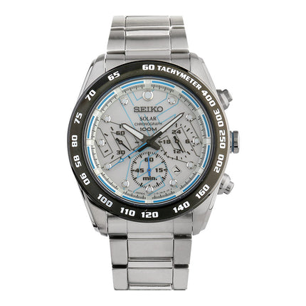 Seiko Solar SSC121P1 Chronograph Silver Dial Stainless Steel Strap