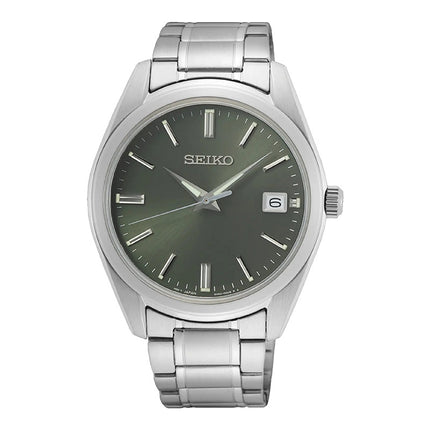 Seiko Classic SUR527P1 Discover More Dress Olive Green Dial Stainless Steel Strap