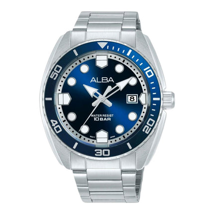 Alba Active AS9W43X1 Men Blue Dial Stainless Steel Strap