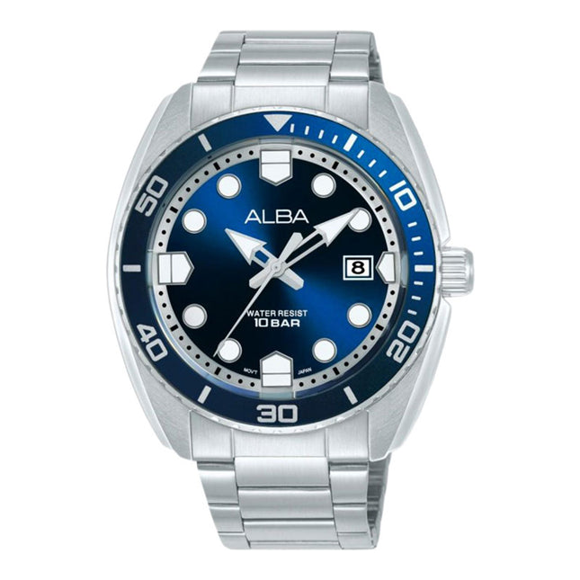 Alba Active AS9W43X1 Men Blue Dial Stainless Steel Strap