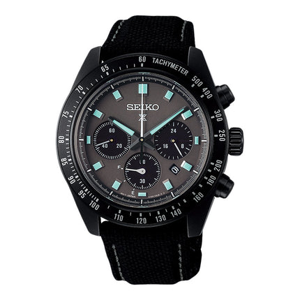 Seiko Prospex SSC923P1 SeiTona Speedtimer Black Series Night Vision Black Dial Black Nylon Strap