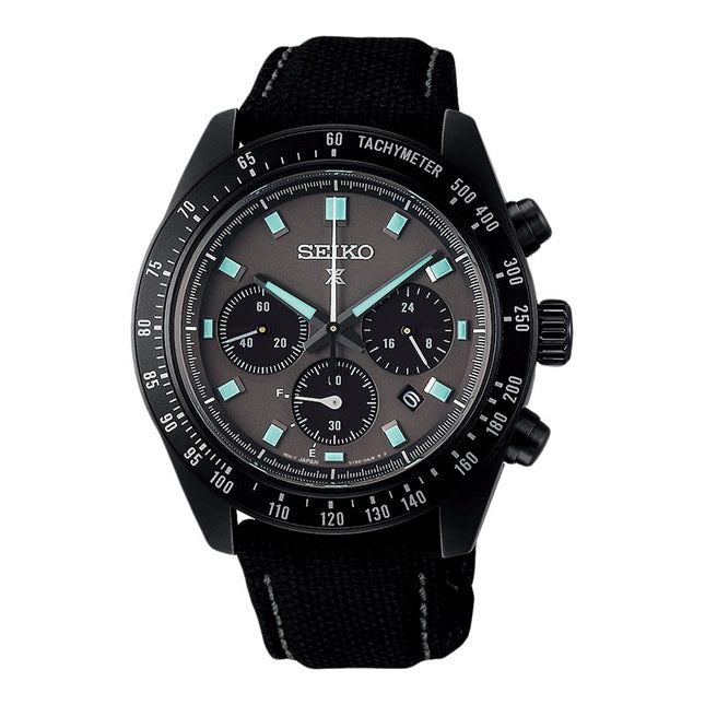 Seiko Prospex SSC923P1 SeiTona Speedtimer Black Series Night Vision Black Dial Black Nylon Strap