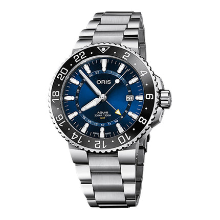 Oris Aquis 01-798-7754-4135-07-8-24-05PEB GMT Date Blue Dial Stainless Steel Strap