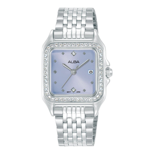 Alba Fashion AH7FF1X1 Ladies Analog Light Blue Dial Stainless Steel Strap