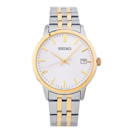 Seiko Classic SUR402P1 Discover More White Sunray Dial Dual Tone Stainless Steel Strap