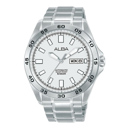 Alba Mechanical AL4753X1 Automatic Men White Dial Stainless Steel Strap