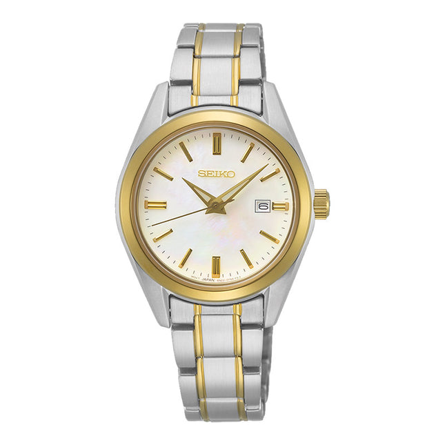 Seiko Classic SUR636P1 Ladies Mother Of Pearl Dial Dual Tone Stainless Steel Strap