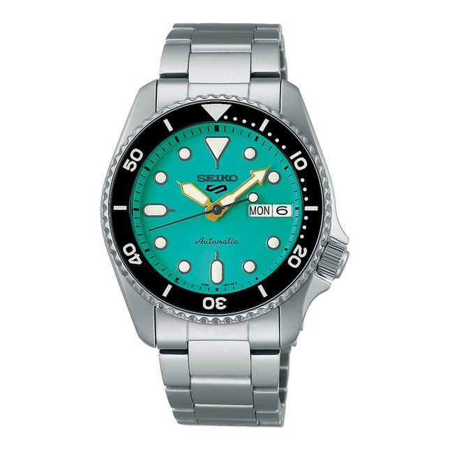 Seiko 5 Sports SRPK33K1 5KX Midi SKX Sports Style Baby Blue Dial Stainless Steel Strap